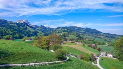 View from the Gruyères village